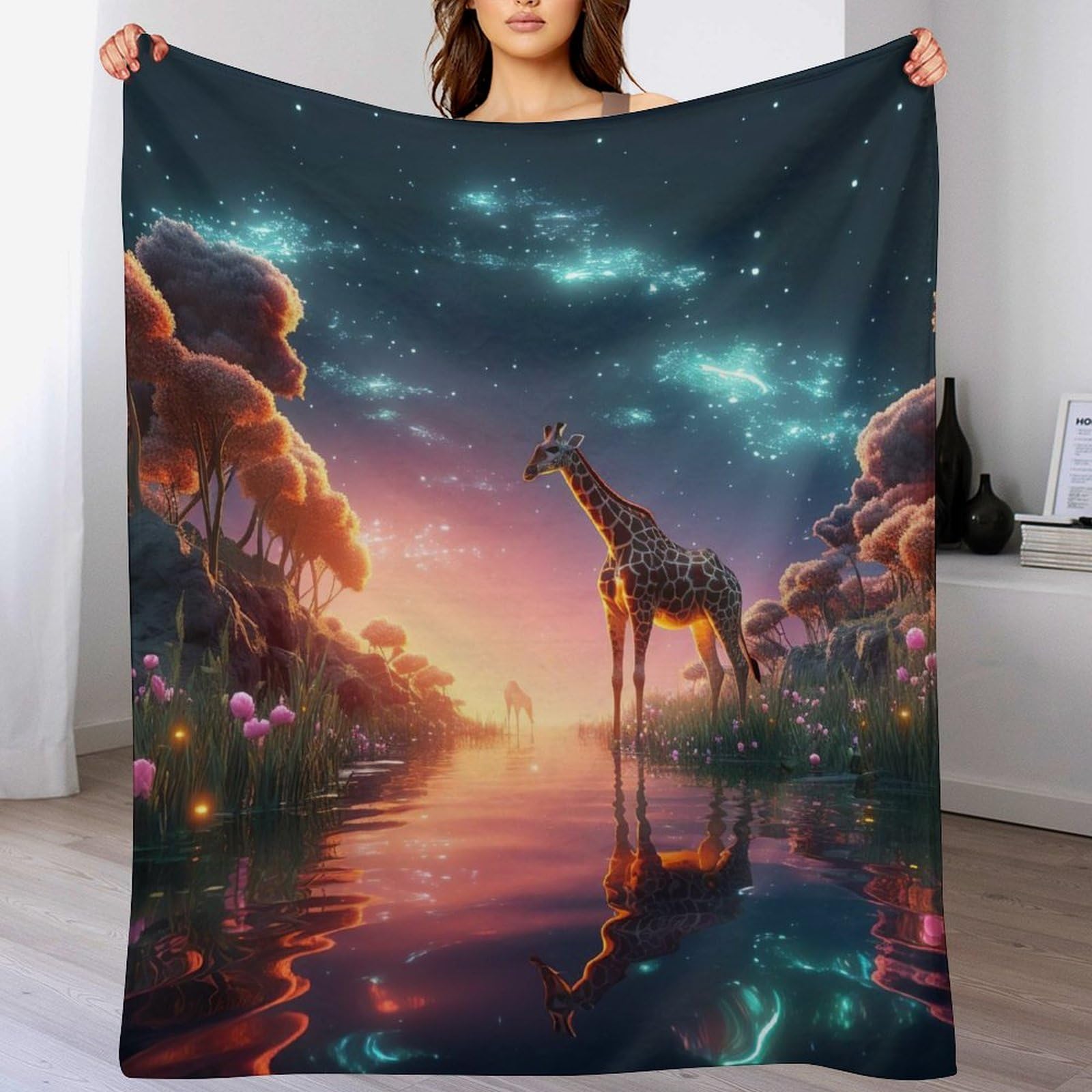 Couverture Girafe et plaid de canapé cocooning pour les soirées d'hiver