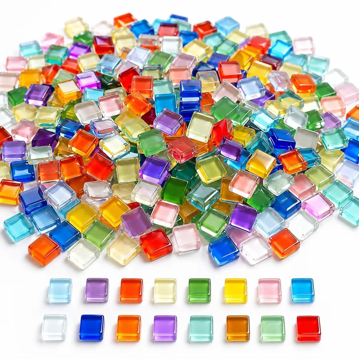 Juhuifu Assorted 500G Mosaic Tiles,Mosaic Tiles Arts And Crafts With Multicoloured Craft