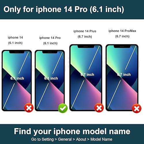 Miniatura 2 de Folosu Funda compatible con iPhone 14 Pro con tarjetero y rotación de 360, soporte de anillo de dedo con bloqueo RFID, doble botón, funda a prueba