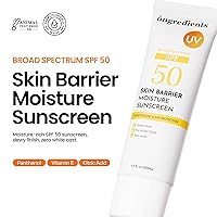 Vista 2 de ONGREDIENTS Skin Barrier Moisture Sunscreen Broad Spectrum SPF 50, Glowy Finish, Non-Sticky, No White Cast, Hydrating, Moisturizing, Airy Texture