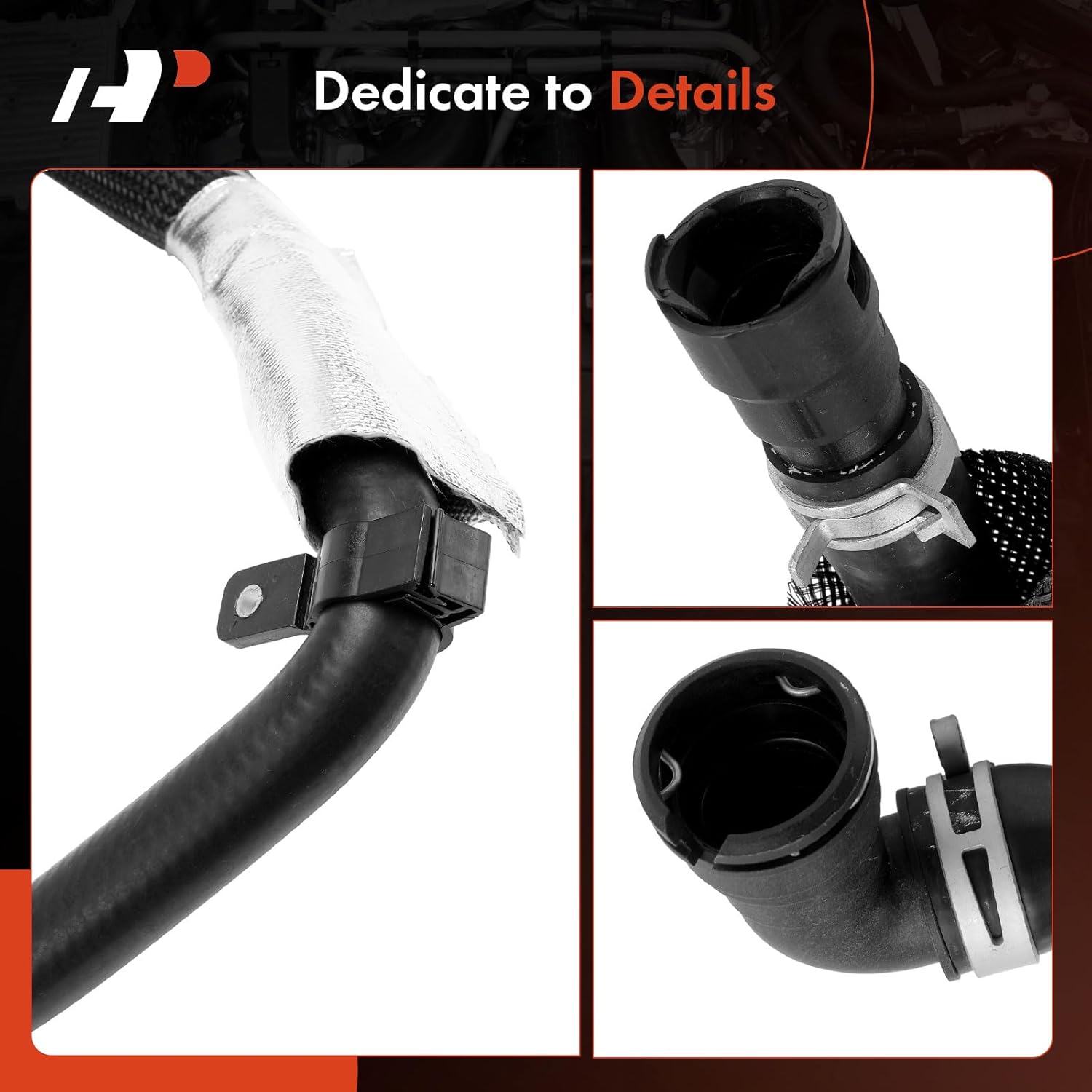 A-Premium Outlet HVAC Heater Hose Pipe Line Assembly with Clamps, Heat Shield & Protective Sleeve Compatible with Ford F-150 F150 2011 2012 2013 2014 3.5L