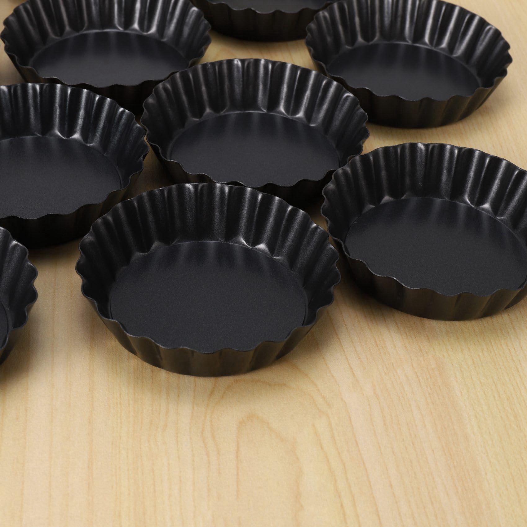 Stampi per Crostate all' da 48 Pezzi, Mini Teglie per Crostate da 3 Pollici con Fondo Rimovibile, Stampo per Muffin per Cupcake