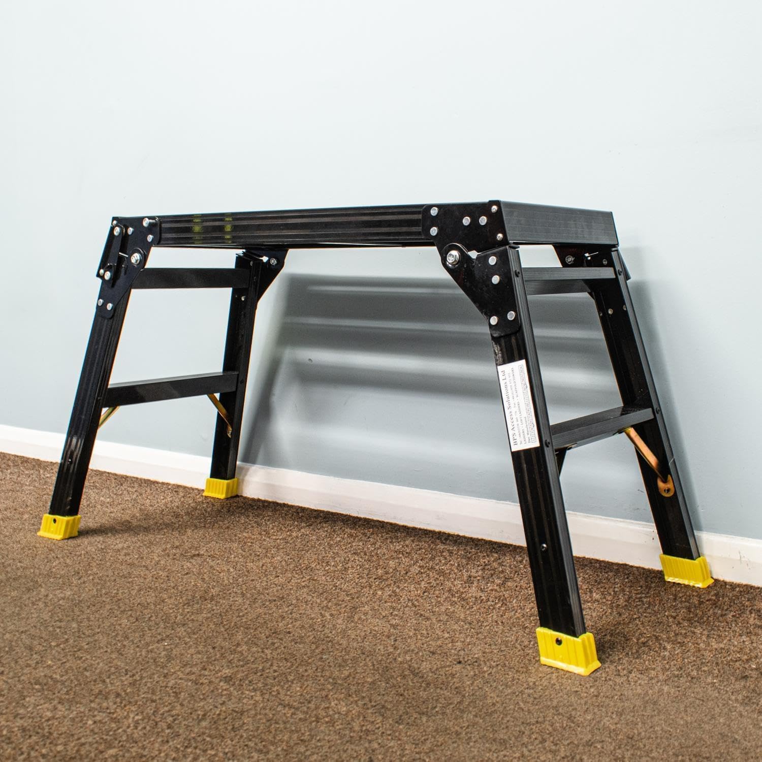 Trade Master Pro® Aluminium Work Platform | 150kg Weight Rating | Folding Hop Up | 2 Step Up Ladder | Folding Bench Stool | Work Platform Foldable Design | Indoor/Outdoor Job