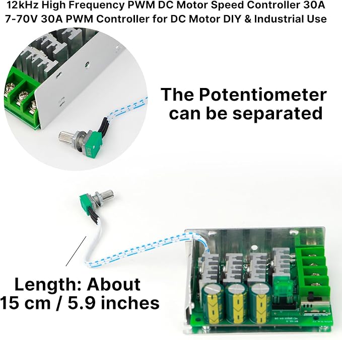 Controlador de velocidad para motor DC 7-70V 30A PWM miniatura 6