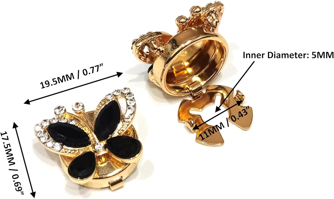 Tapas de Botón Cristal Mariposa para Blusas Mujer miniatura 2