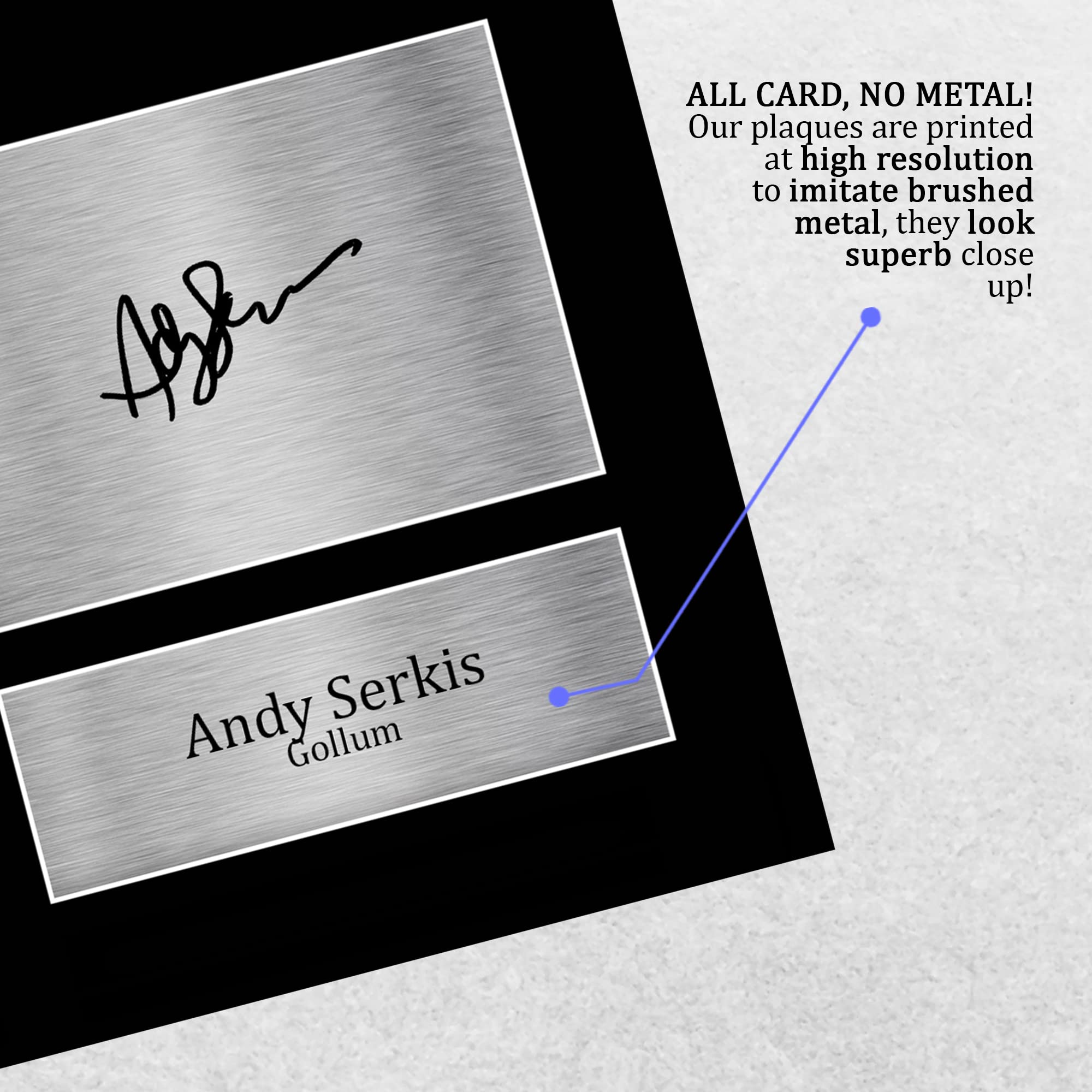 HWC Trading A4 Andy Serkis Lord of the Rings Gollum Geschenke Geducktes Signiertes Autogramm Foto für Fans von Film Memorabilien