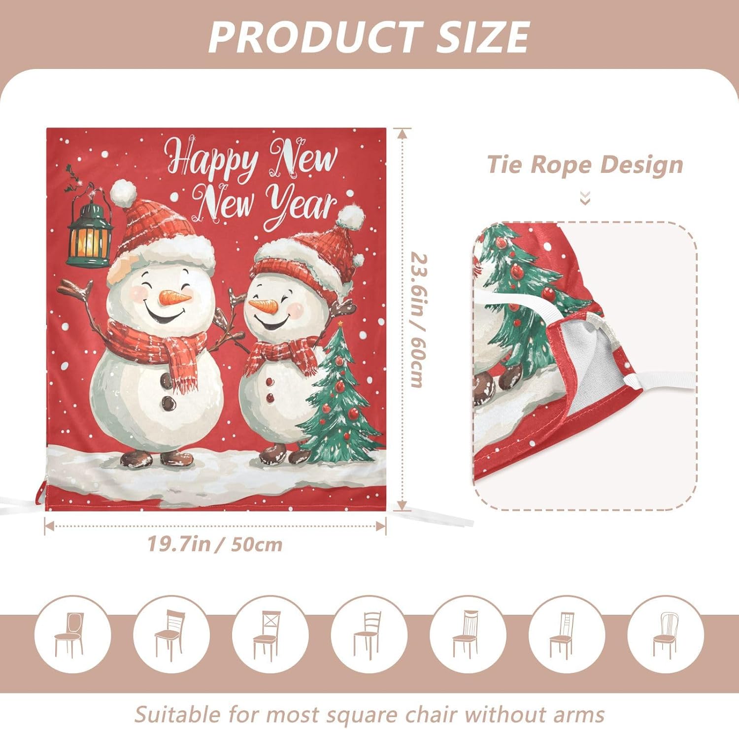 MNSRUU Christmas Chair Back Cover for Dining Room,Snowman Chair Slipcovers Set of 6,Snowman Chair Cover for Kitchen Hotel Holiday Party Decor,69