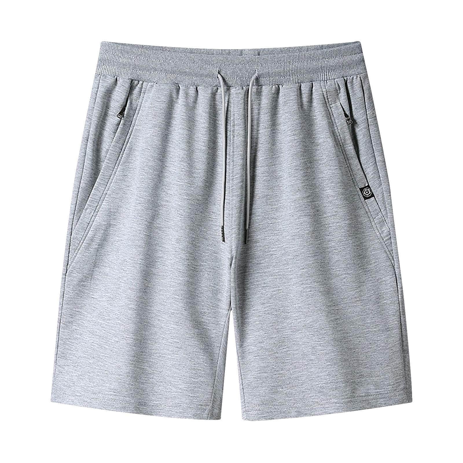 Short De Bain Homme Imprimé Uni - 95% Coton - Séchage Rapide - Avec Filet Interne - Taille élastique Avec Cordon - 3
