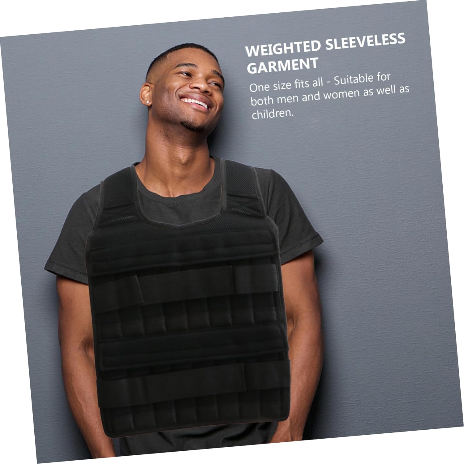 Adjustable Sports Weighted Vest for Fitness and Running Training Lightweight Vest for Weight Loading Sleeveless Workout Equipment for Men and Women Black