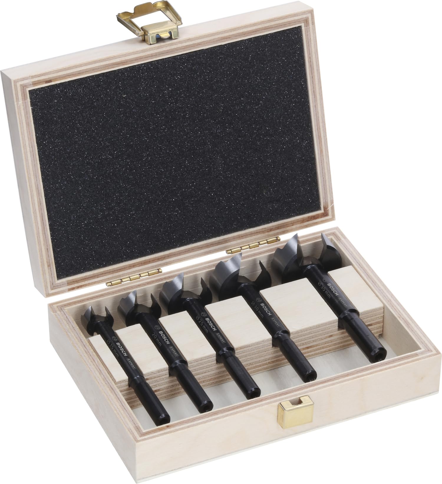 Bosch Bosch 5x EXPERT Wood Forstner Drill Bit Set (for Softwood, Hardwood, Ø 15,0, 20,0, 25,0, 30,0, 35,0 mm, Professional Accessory D