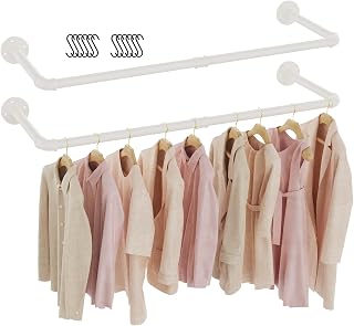 Kleiderstange Industrial, 97 cm Kleiderständer, Weiß, 2er Set