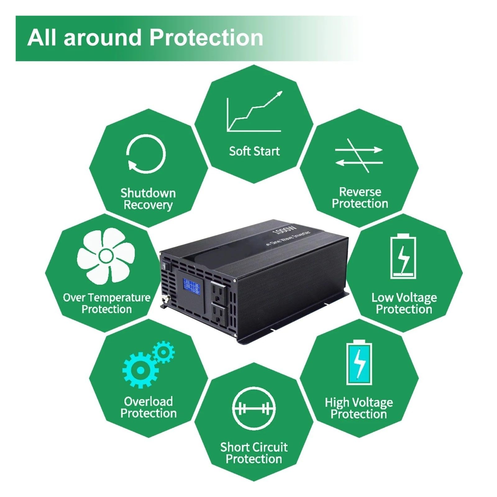 Convertidor Adaptador Electrodomésticos 12V/24V/36V/48V CC 110/120V/220V/230V/240V 1KW 2KW 3KW Fuera Red Inversor Onda Sinusoidal para Pura Panel Solar Batería inversor