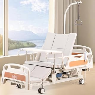 Premium Hospital Bed, 5 Function Full Electric Nursing Bed, 0-45°Timed Side Turn, 18.5-29.1in Height Range for Home Use