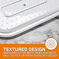 Vista 6 de Cacerola de gres con tapa, sartén rectangular con tapa, sartenes de cerámica cubiertas, juego de piedra para congelador y horno, utensilios