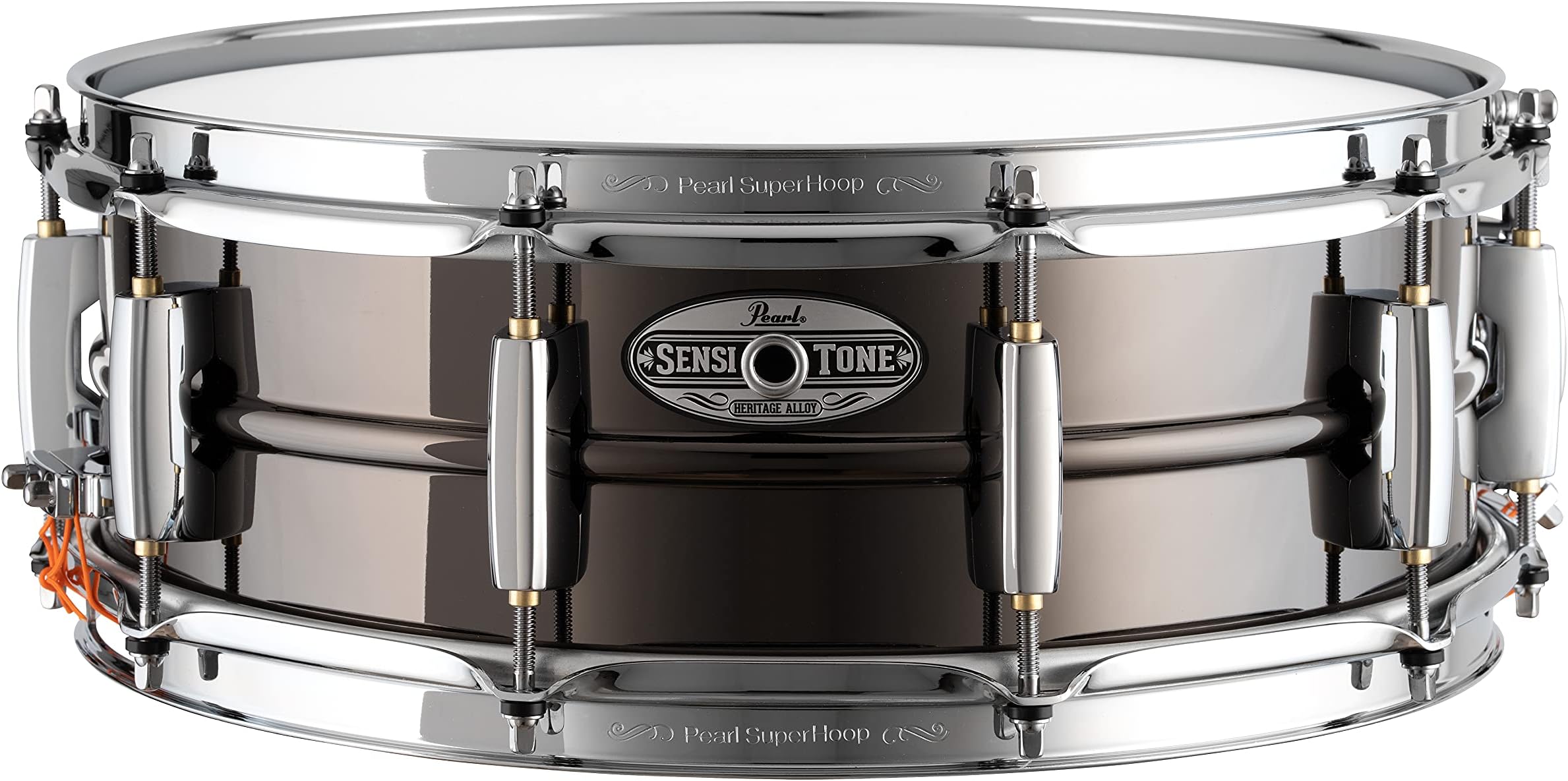 14"x5" SensiTone Heritage Alloy Black Nickel-over-Brass Snare Drum with Beaded Shell, 2.3mm Triple-Flanged Hoops, and 10 arched CL Lugs
