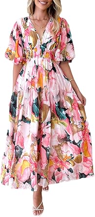 Sissyaki Womens Floral Maxi Dress 2026 Summer Spring Wedding Guest Dress