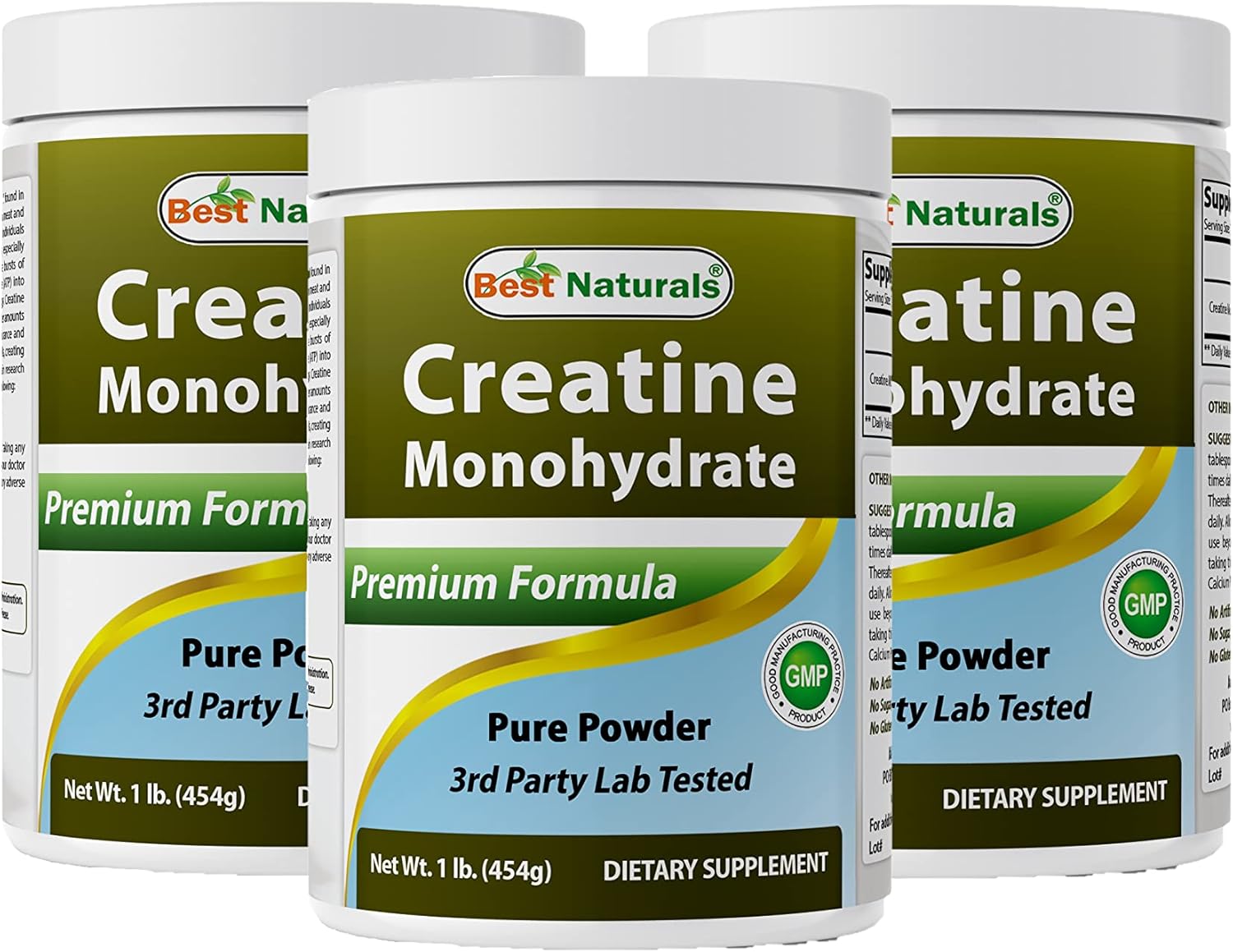 Best Naturals Creatine Monohydrate 1 Lb Pure Powder (1 LB (Pack of 3))