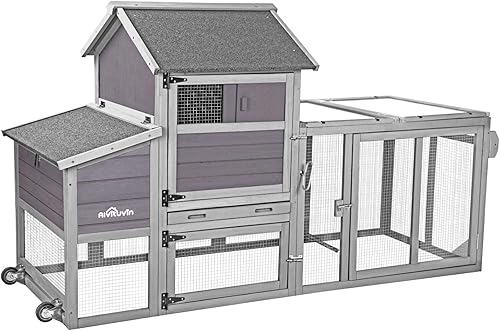 Aivituvin Gallinero portátil con rueda, gallinero grande con techo UV, jaula expandible para aves de corral, fácil combinación con la segunda