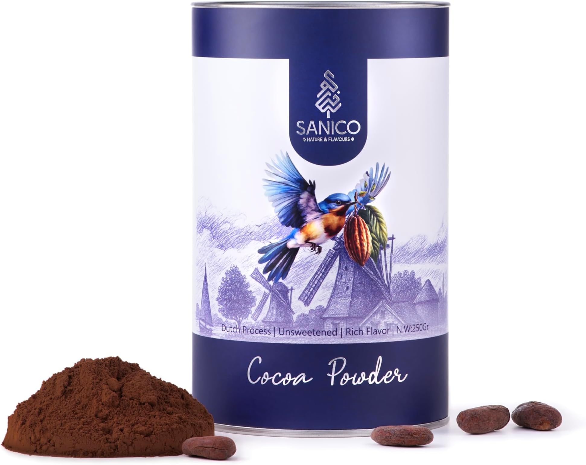 Dutch Alkalised Raw Dark Cacao Powder 10-12% Fat 100% Pure and Vegan Gluten Free, Non-GMO Ideal for Cake Baking, Smoothie, Coffee and Drink Mixes (550)