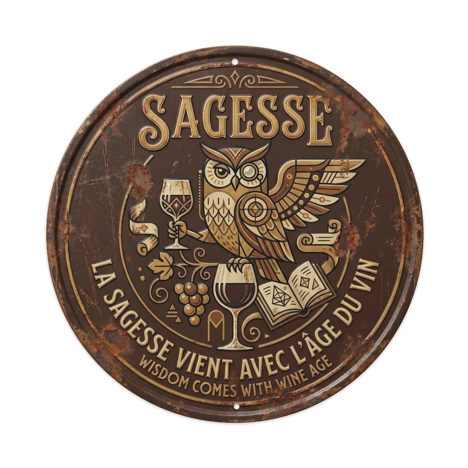 Wisdom Humorous Bistro Wisdom Vintage Metal Tin Sign Plaque Wall Decor for Cafe, Club Bar, Office, Garden Metal Poster 8x8Inch