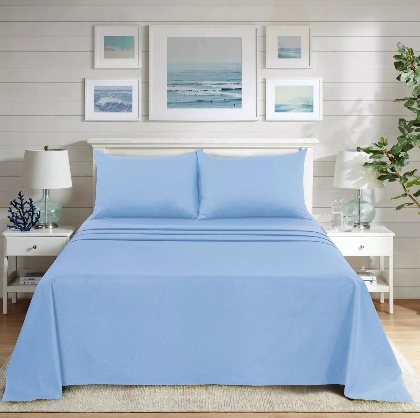 Black Horse Flat Sheet - Poly Cotton Easy Care Soft Brushed Microfibre Fabric - Wrinkle, Shrinkage and Fade Resistant