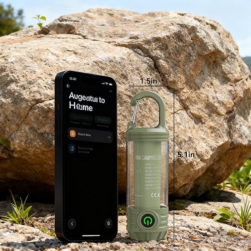 Miniatura 3 de HomeBeyond Linterna de camping portátil recargable, linterna LED con 6 modos, luz roja de emergencia al aire libre para senderismo, caminata