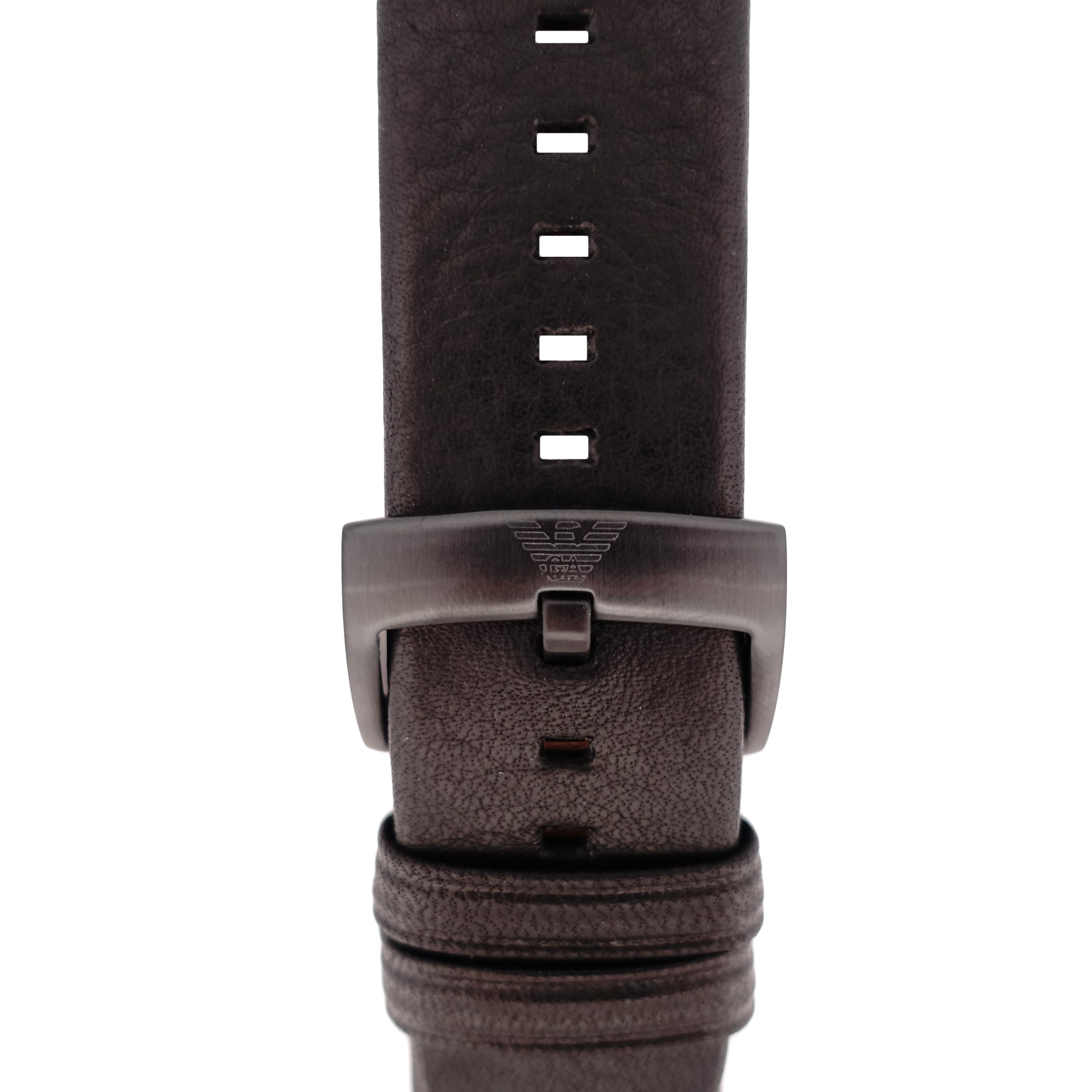 Emporio Armani Zegarki na rękę dla mężczyzn 22 mm, czarna skóra, oryginalny pasek zamienny do AR2461, czarny, Pasek