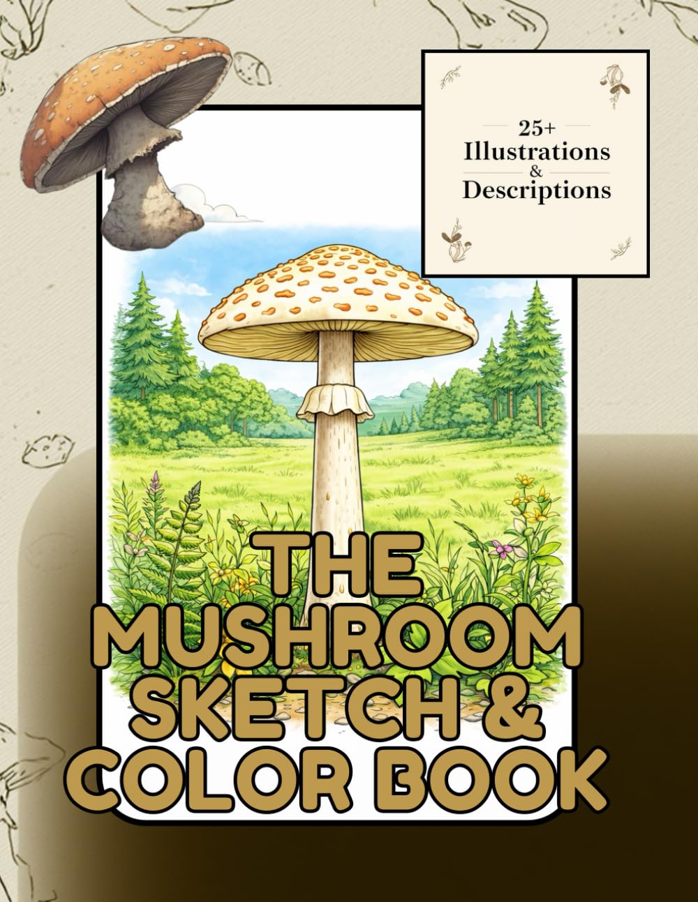 The mushroom sketch & color book: A mushroom coloring book with 25+ detailed illustrations & nature descriptions