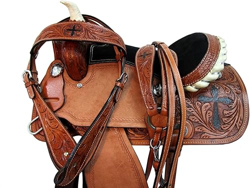 10 12 13 14 Pro Western Kids Youth Barrel Racing Pleasure Horse Sillín Tack SQHB