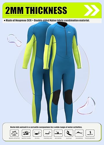 Miniatura 7 de Hevto Trajes de neopreno para niños y jóvenes, de 30.079in, trajes cortos de neopreno para surf, natación, buceo, mantienen el calor para deportes