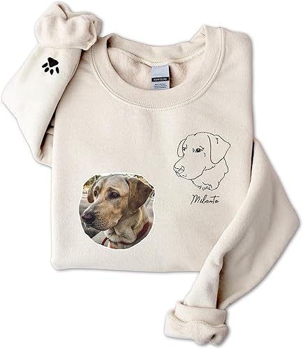 GodLover Sudadera personalizada con foto bordada para mascotas, sudadera con capucha para mascotas, regalos para amantes de los perros, mujeres,