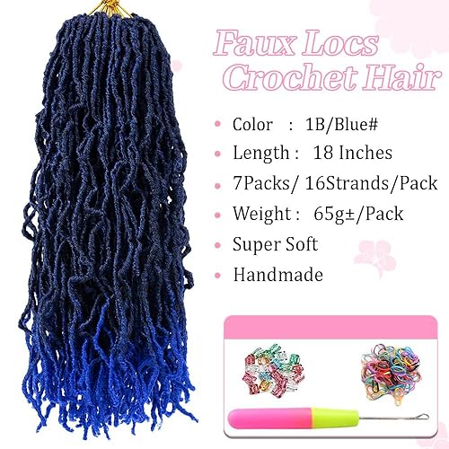 Vista 113 de Umylar Rastas de pelo sintético de ganchillo de 18 pulgadas, 7 paquetes de 7 paquetes de extensiones de cabello sintético de ganchillo para mujeres