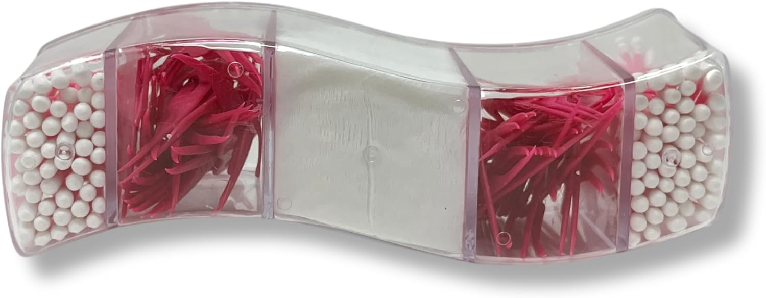 Rucci Personal Care Kit, 5-in-1 Travel Hygiene Pack, Include Cotton Swabs, Dental Flosses, Cotton Pads in Reusable Storage Box