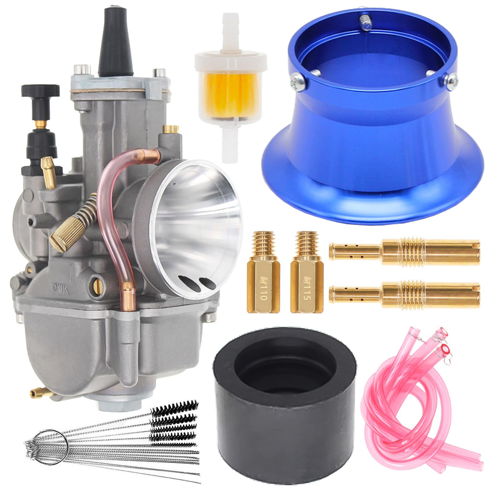 Universal Racing PWK 30mm Carburetor With Manifold Jet Kit Air Filter for 2T 4T Engine 120cc-250cc Mini Dirt Bike Motocross Motorcycle Scooter ATV(30mm)
