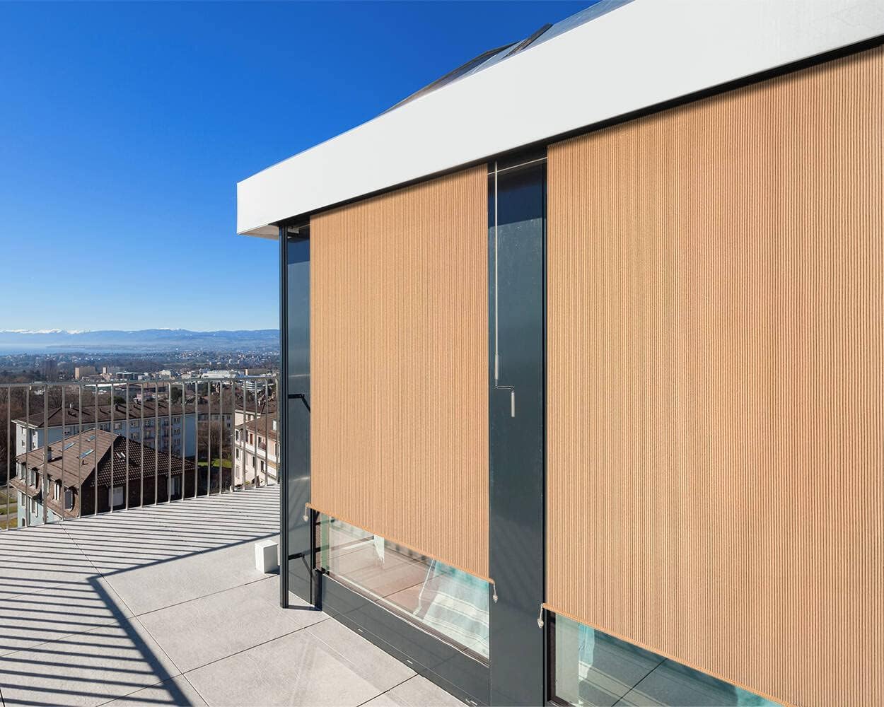 Osimlead Cordless Outdoor Roller Shade Patio Roll Up Shade