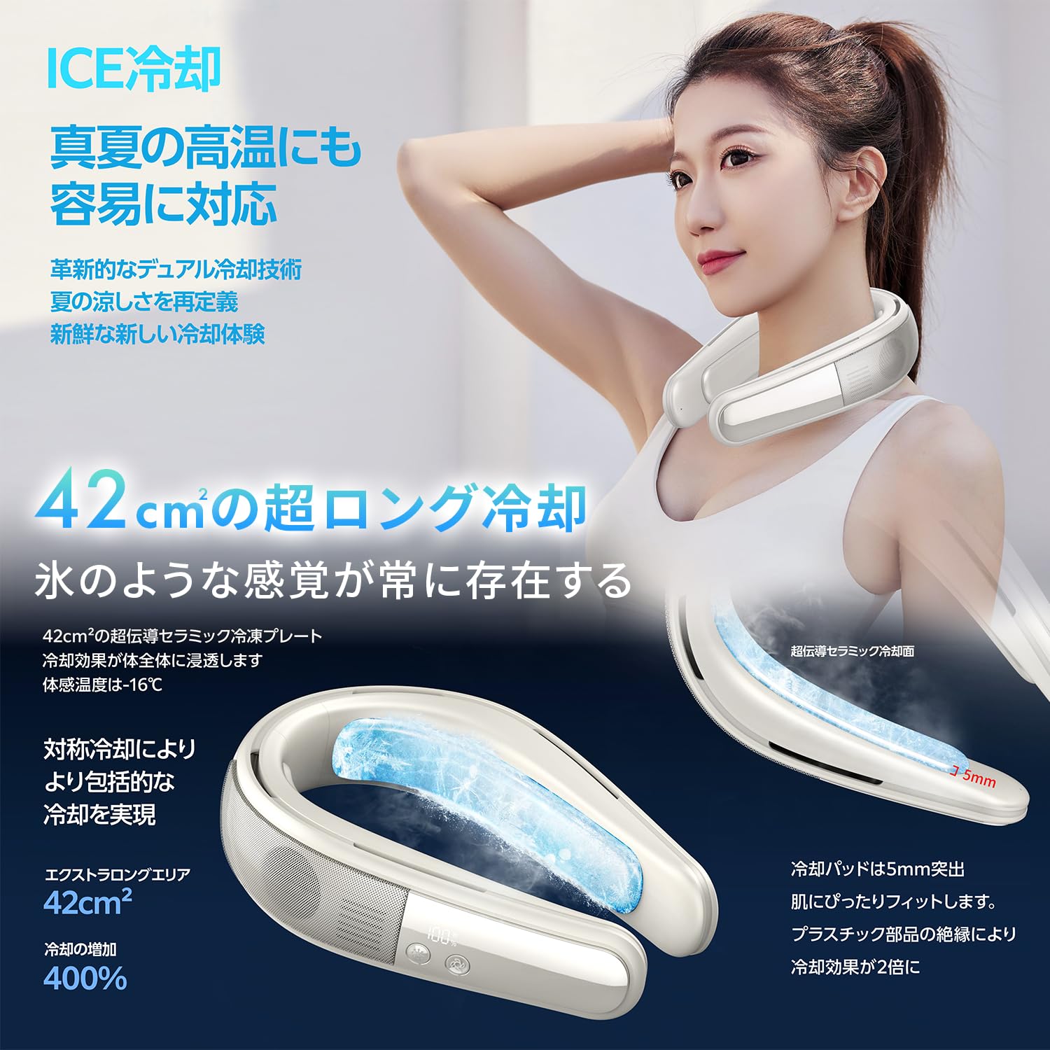 Amazon | Sanwin (サンウィン) ネックファン 充電式 ペルチェ3段階