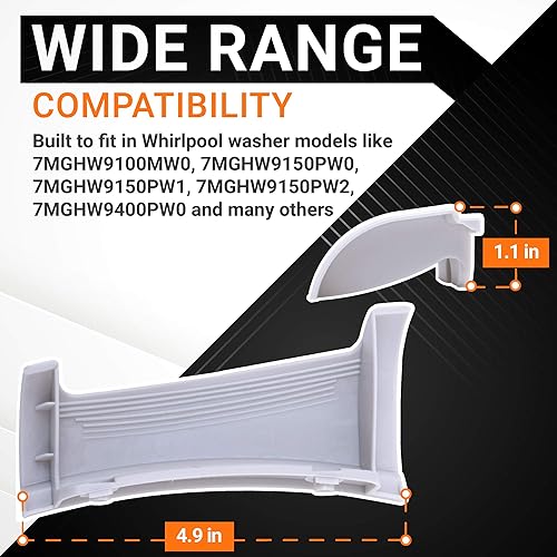 Miniatura 3 de BlueStars 8181846 - Manija de puerta de lavadora compatible con lavadoras dúo Whirlpool GHW9100LW1 GHW9150PW4 GHW9300PW4 GHW9150PW1 GHW9150PW0