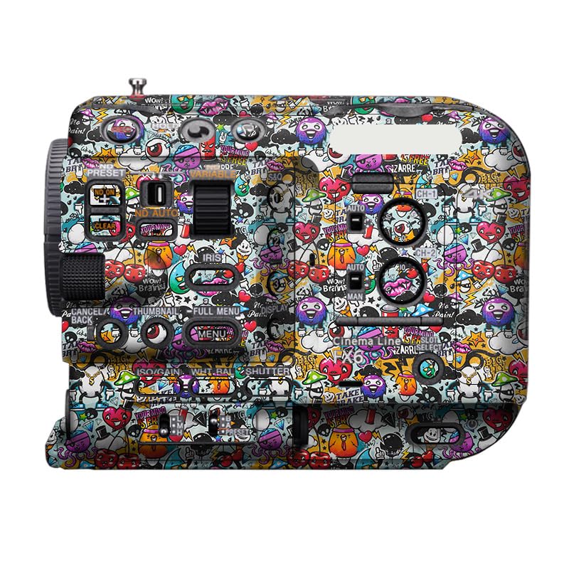 Autocollant protection Sony FX6 blanc graffiti pour appareil photo
