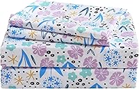 Vista 15 de Viviland - Juego de sábanas para cama individual de 3 piezas para niños y niñas, azul océano - Sábanas bajeras ajustables y planas de microfibra