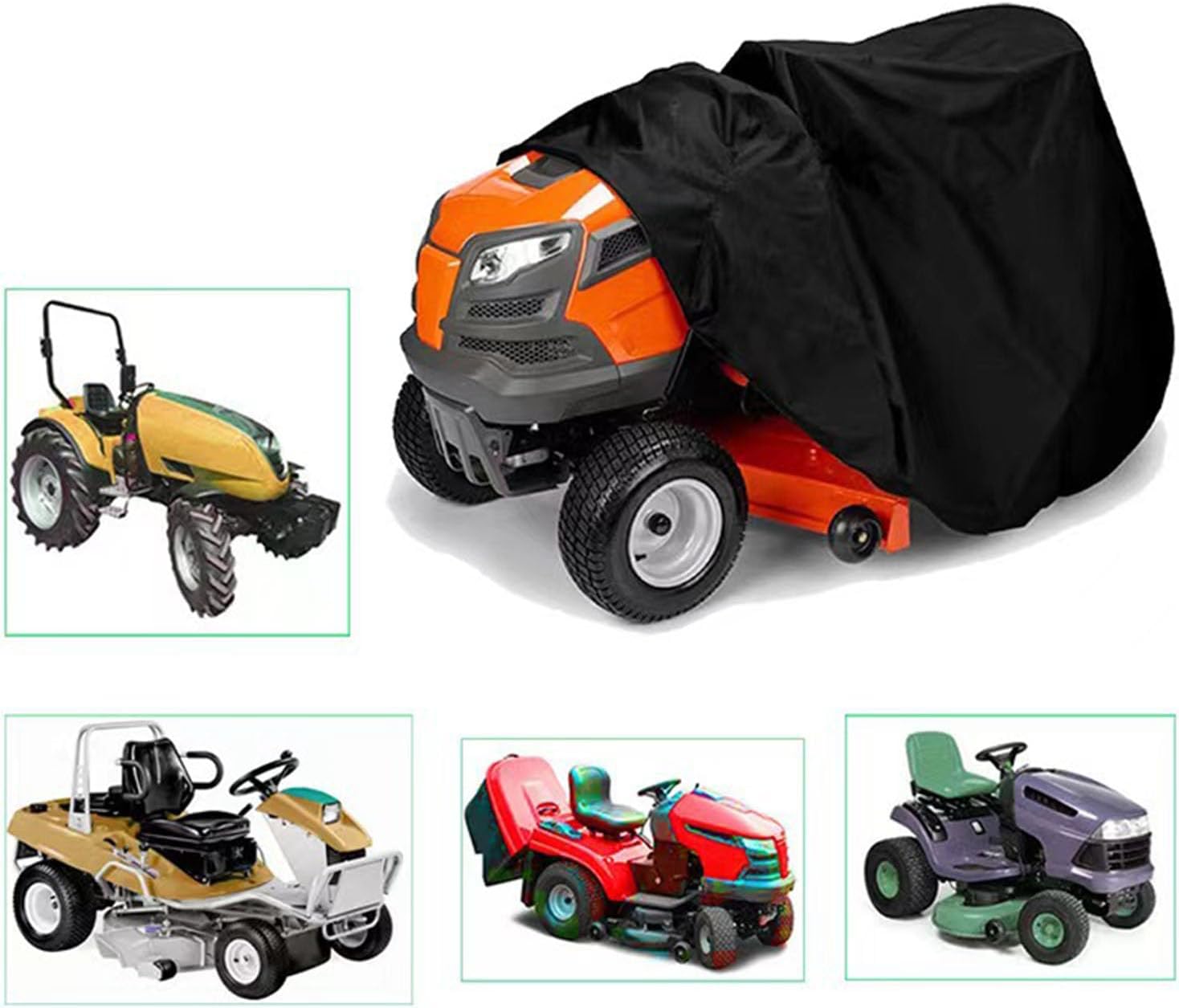 Heavy-Duty PU Grasscutter Protector UV-Resistant University Storage Bag Global Size 72x54x46In Mower Cover UV