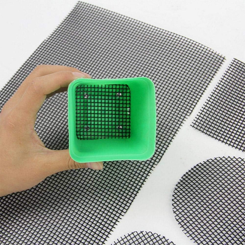 Jeffergarden Pack of 5 Pot Mesh Mat Plant Bonsai Mesh Gardening Flower Pot Hole Meshes Mat Pad Plant Potting Soil Bonsai Bottom Grid Mat (30 x 20 cm) - Image 3
