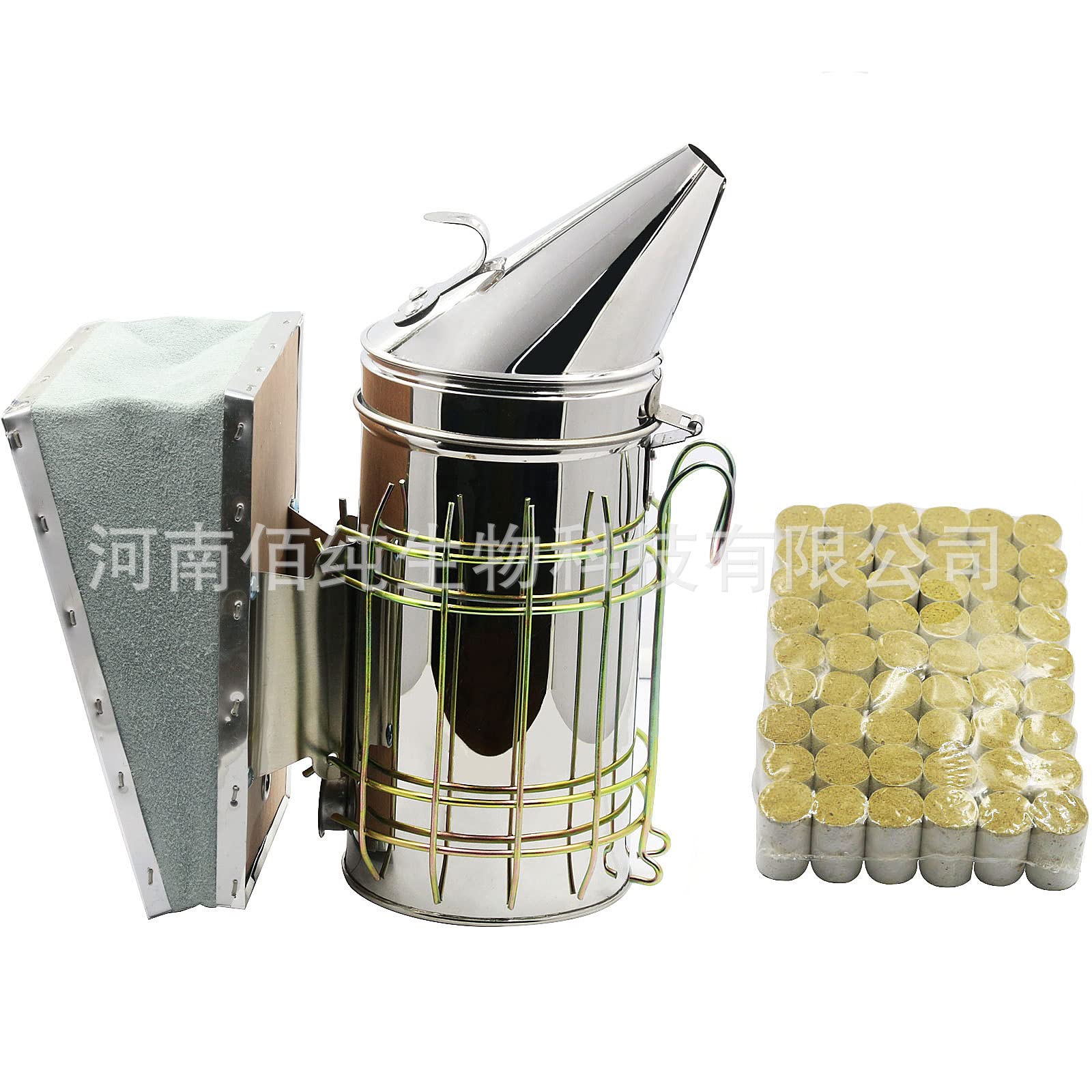 17 piezas Kit de herramientas para la apicultura-Accesorios para la apicultura-Pulverizador de humo de acero inoxidable Abrazadera para cuadro de panal Guantes de piel con cepillo de abeja