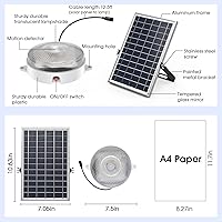 Vista 9 de Paquete de 2 luces solares de techo con sensor de movimiento, regulables de 6000 K/4000 K/3200 K, luz solar de cobertizo con interruptor