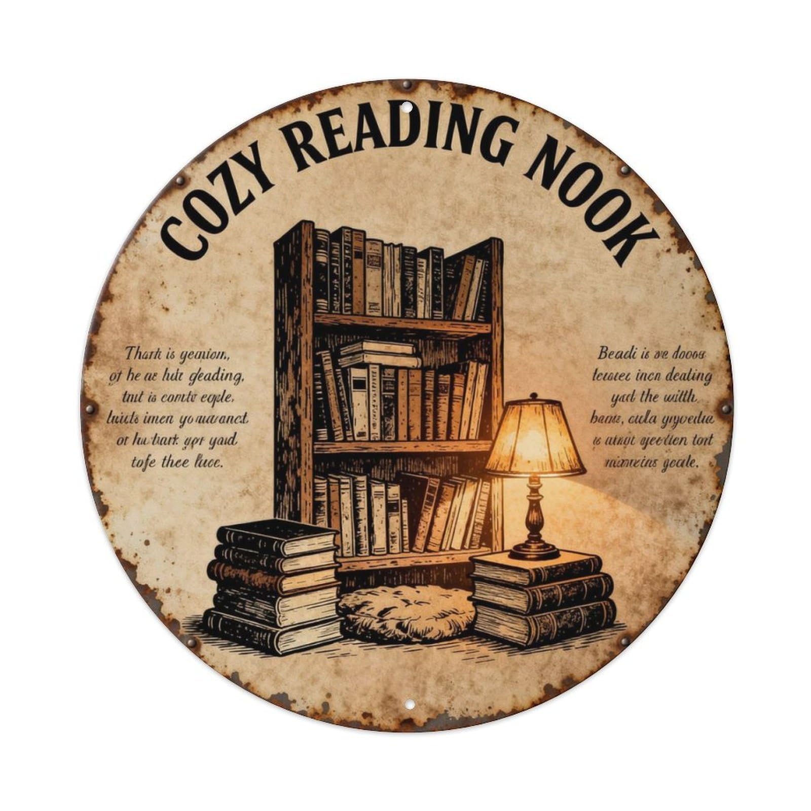 COZY READING NOOK Metal Tin Sign Plaque