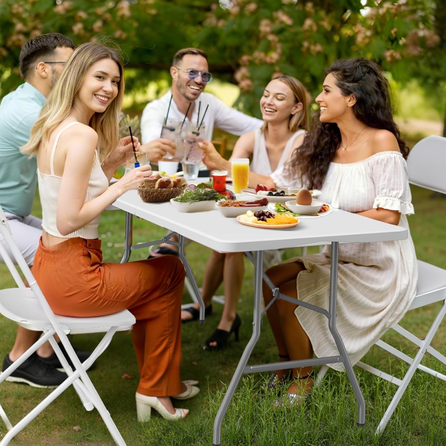 Amazon.com: IWDOO 2 Pack Foldable Table 6ft, Plastic Folding Table