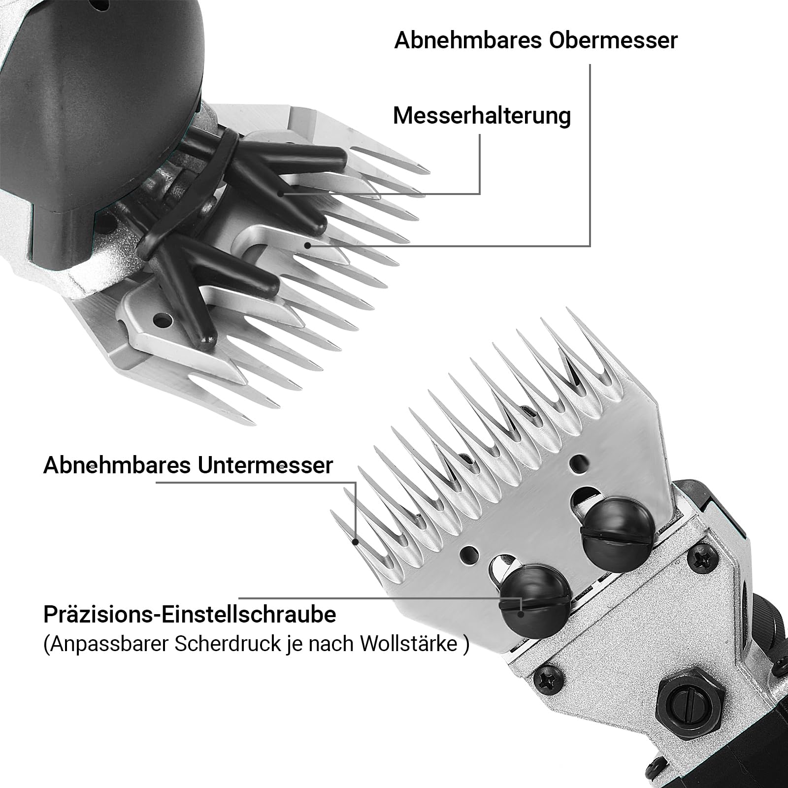 Cortacésped eléctrico para ovejas, cortapelos ovejas 690 W, 6 velocidades ajustables profesionales para afeitar, ovejas, animales lanas, cabras, cuchillas intercambiables, potente motor (Negro)