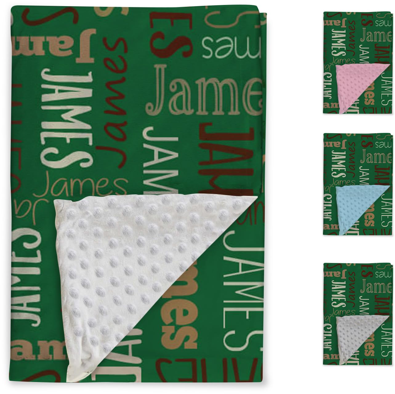 Custom Baby Blanket - Personalized Names Design - Soft Plush Blanket with Double Layer Dotted Backing for Boys Girls Color21(30x40 inches)