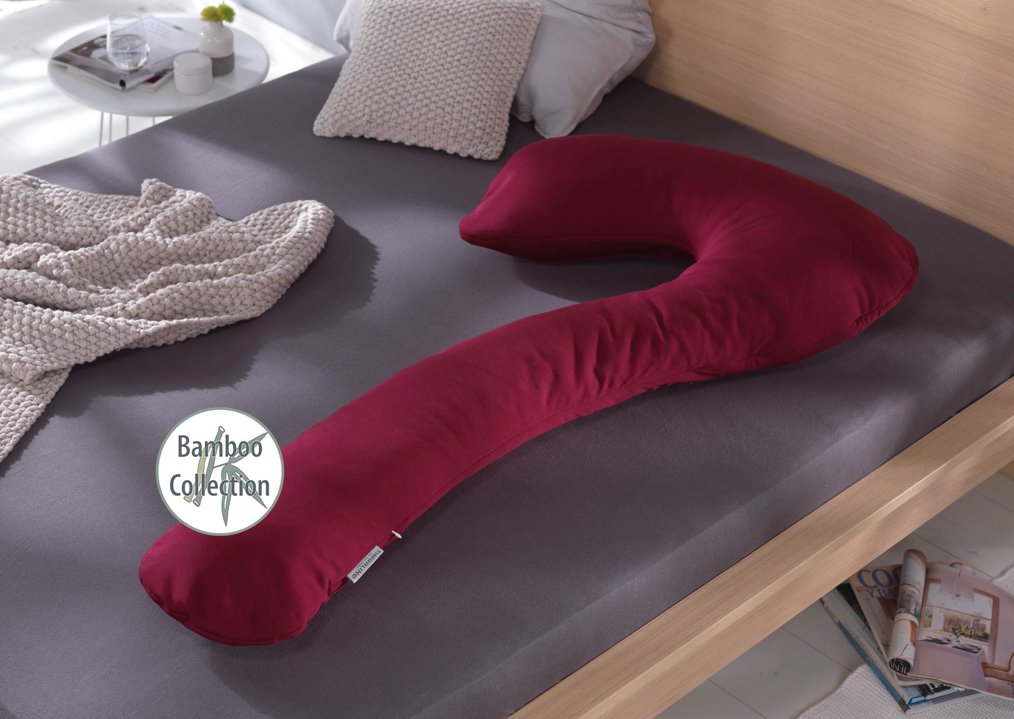 Theraline my7 - Das Schlaf- & Stillkissen Mikroperlen und Thera-Rhomb Brombeere Bamboo