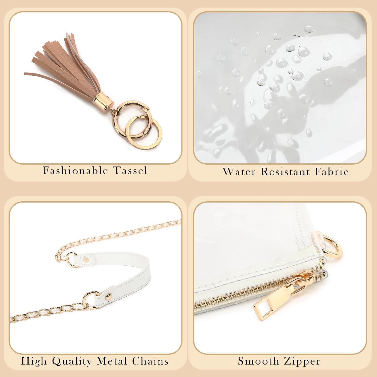 YGR Womens Clear Bag for Stadium Events PVC Small Crossbody Purse for Concert, Party Sports Stadium Approved Present - Image 3