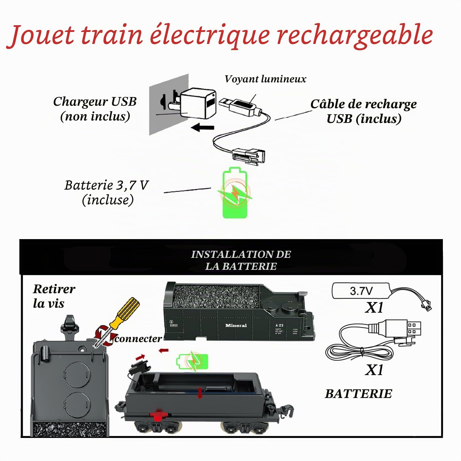 Ensemble de train pour enfants, jouets de train électrique avec sons lumineux réalistes fumée, modèle de train de Noël pour tout-petits, garçons et filles, locomotive à vapeur, piste de luxe et